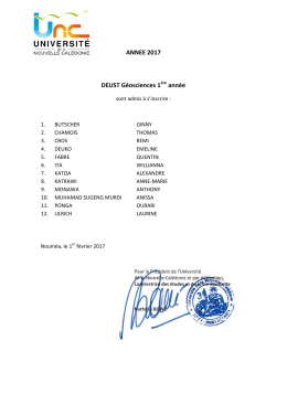 ANNEE 2017 DEUST G&eacute;osciences 1 ann&eacute;e