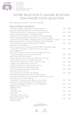 notre selection d`amuses bouches