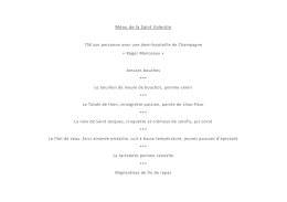 Menu de la Saint Valentin