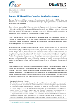 Demeter 4 INFRA et H2air s`associent dans l