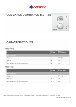 Commande d`ambiance T55 - T58