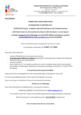 FORMATION JUGES DEBUTANTS LE DIMANCHE