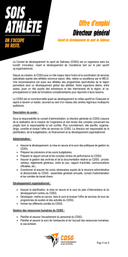 Voir l`int&eacute;gral de l`article - Conseil de d&eacute;veloppement du sport de