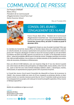 Communiqu&Eacute; de presse