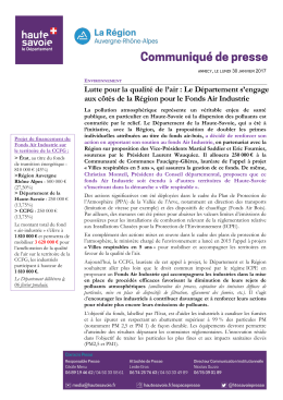 Le Département s`engage aux côtés de la Région pour le Fonds Air