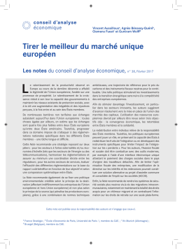 La note du CAE - Conseil d`Analyse Economique