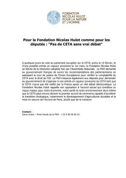 Pas de CETA sans vrai débat