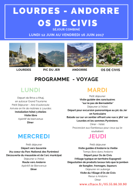 LOURDES - ANDORRE OS DE CIVIS