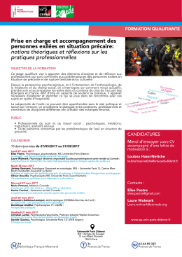 Prise en charge et accompagnement des personnes