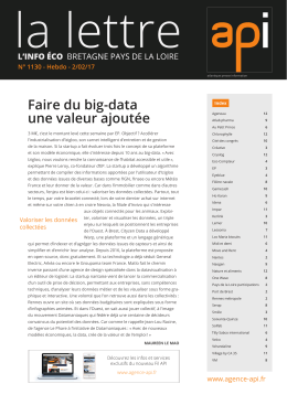 Faire du big-data une valeur ajout&eacute;e