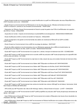 Etude d`impact sur l`environnement - GEREP