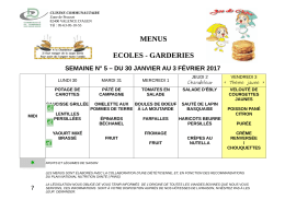 MENUS ECOLES