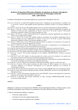 Arrêté du 19 décembre 2016 - textes justice