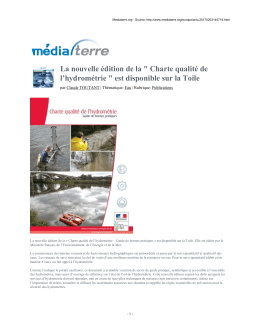 La nouvelle édition de la " Charte qualité de l
