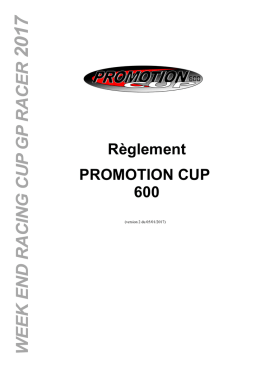 Règlement PROMOTION CUP 600