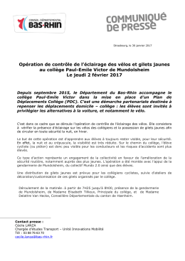 Opération de contrôle de l`éclairage des vélos et gilets jaunes au
