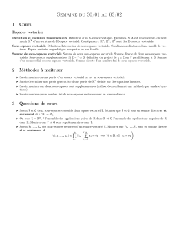 Semaine du 30/01 au 03/02