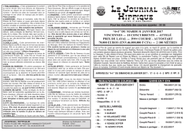 PMU du Mardi 31 Janv 2017