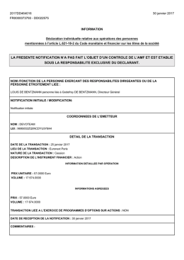 la presente notification n`a pas fait l`objet d`un controle de l`amf et est