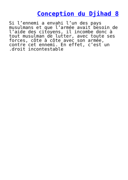 Conception du Djihad 8