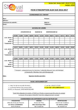inscription mercredi 2016-2017