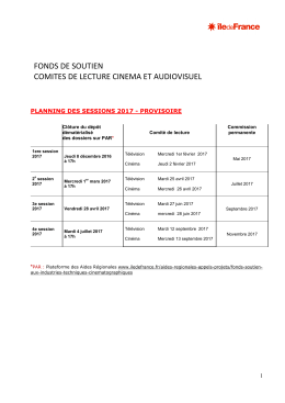 FDS - Calendrier 2017 - Région Ile-de