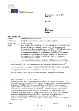 5773/17 olm/jmb 1 DGG 1B 1. Le 20 janvier 2017, la Commission a