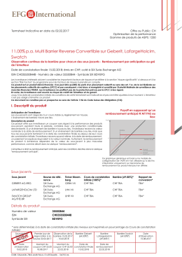 11.00% pa Multi Barrier Reverse Convertible sur Geberit