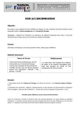 stop aux discriminations - Maison de l`Europe Toulouse Midi
