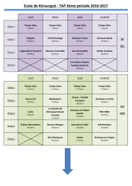 Plannings site de la ville - 4ème période