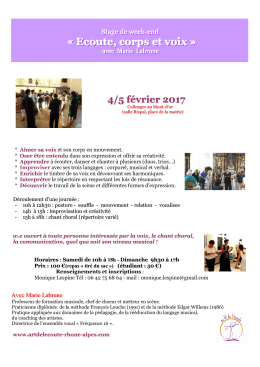 « Ecoute, corps et voix »