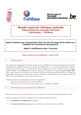 Appel à candidatures - Royal Museum for Central Africa