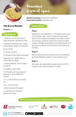 Houmous d`avocat &eacute;pic&eacute;