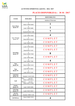 Bilan des inscriptions - uia