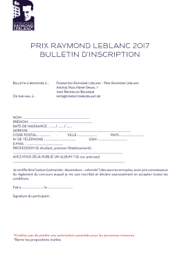 prix raymond leblanc 2017 bulletin d`inscription