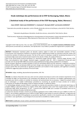 Etude statistique des performances de la STEP de