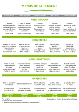 MENUS DE LA SEMAINE