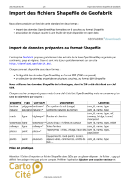 Import des fichiers Shapefile de Geofabrik