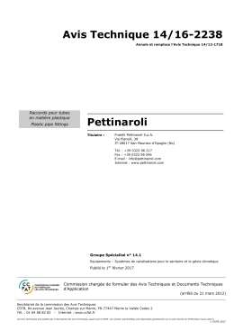 Avis Technique 14/16-2238 Pettinaroli