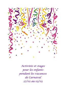 Activités et stages pour les enfants pendant les vacances de
