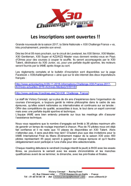 Les inscriptions sont ouvertes