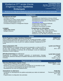 Etudiant en 5ème année d`école d`ingénieur - FR