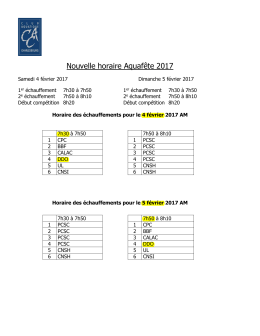 Nouvelle horaire Aquafête 2017