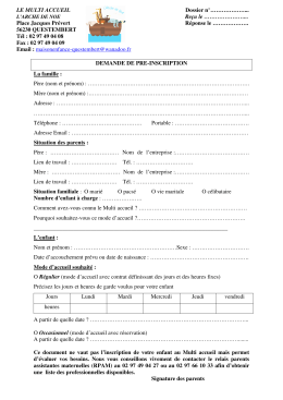 LE MULTI ACCUEIL Dossier n