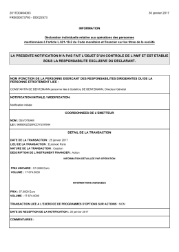 la presente notification n`a pas fait l`objet d`un controle de l`amf et est