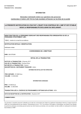 la presente notification n`a pas fait l`objet d`un controle de l`amf et est