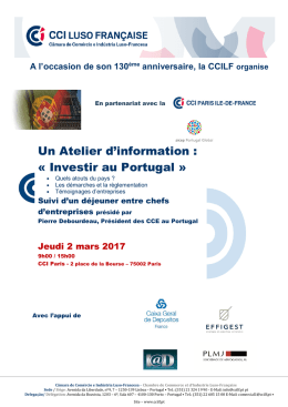 Un Atelier d`information : « Investir au Portugal