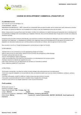 Offre CHARGÉ DE DÉVELOPPEMENT