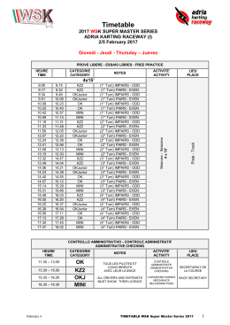 Timetable - wsk karting