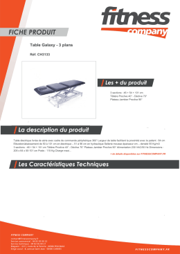 Fiche produit - Fitness Company